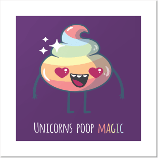 Unicorns Poop Magic (Light) Posters and Art